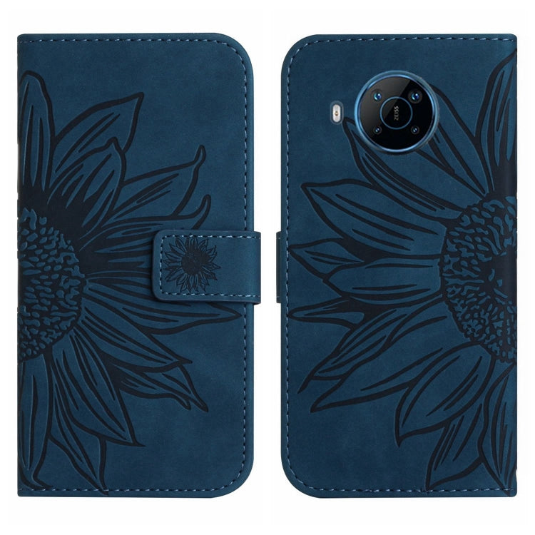 For Nokia X100 Skin Feel Sun Flower Pattern Flip Leather Phone Case with Lanyard