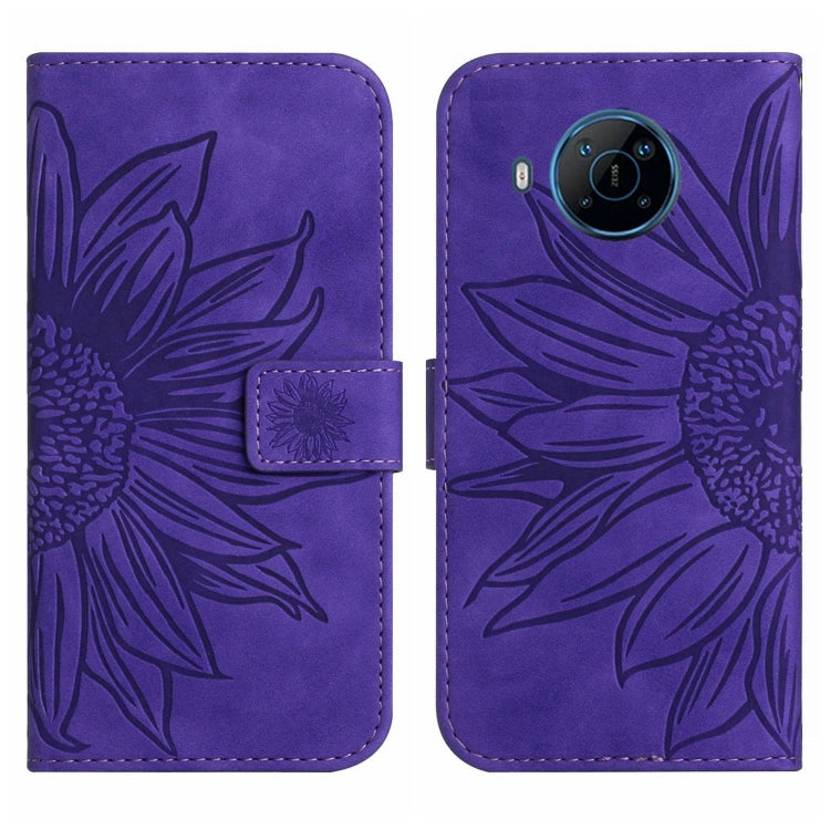 For Nokia X100 Skin Feel Sun Flower Pattern Flip Leather Phone Case with Lanyard