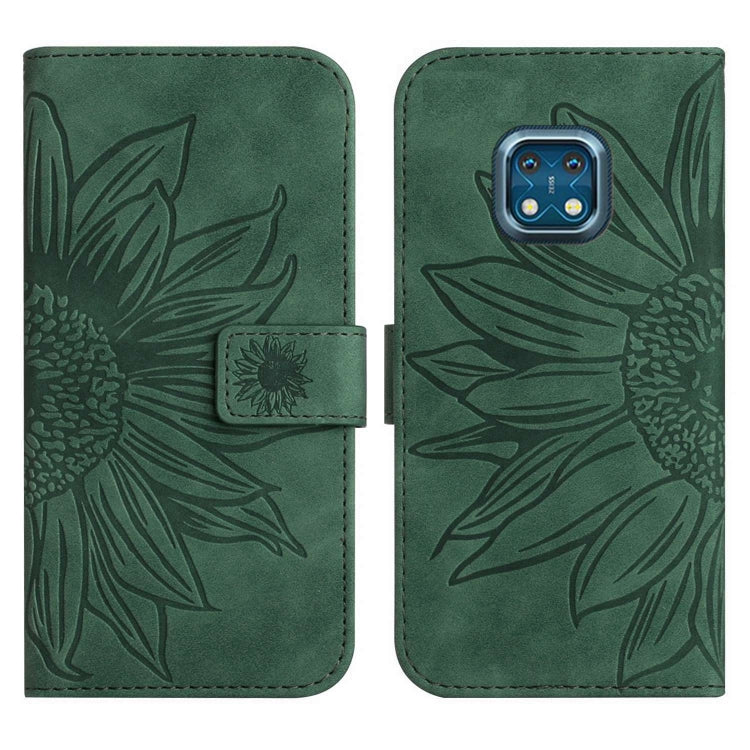 For Nokia XR20 Skin Feel Sun Flower Pattern Flip Leather Phone Case with Lanyard