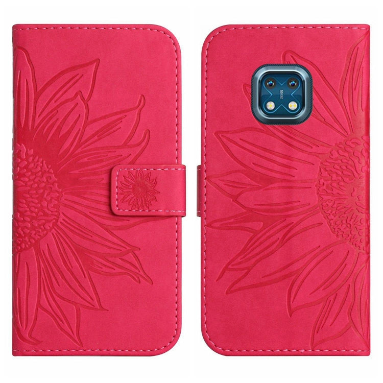 For Nokia XR20 Skin Feel Sun Flower Pattern Flip Leather Phone Case with Lanyard