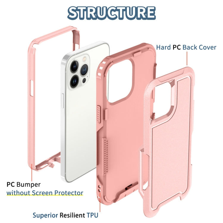 For iPhone 13 Pro Max 3 in 1 PC + TPU Shockproof Phone Case