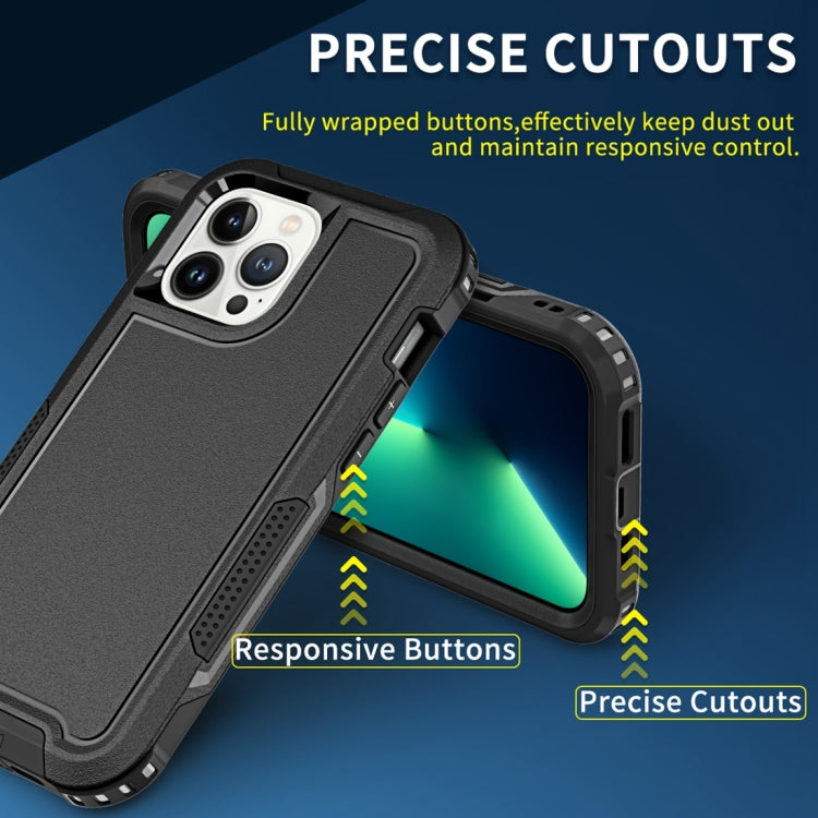For iPhone 13 Pro Max 3 in 1 PC + TPU Shockproof Phone Case