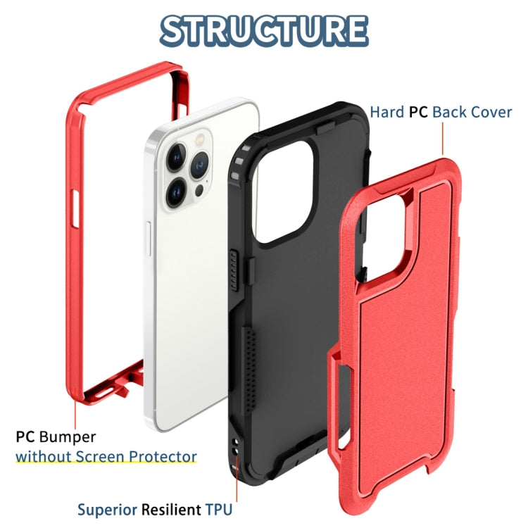 For iPhone 13 Pro Max 3 in 1 PC + TPU Shockproof Phone Case