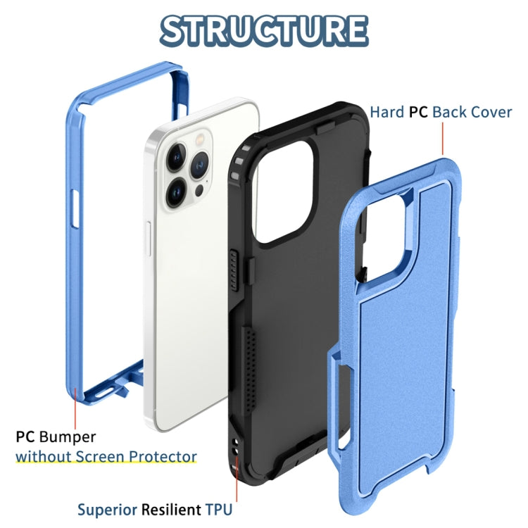 For iPhone 13 Pro Max 3 in 1 PC + TPU Shockproof Phone Case