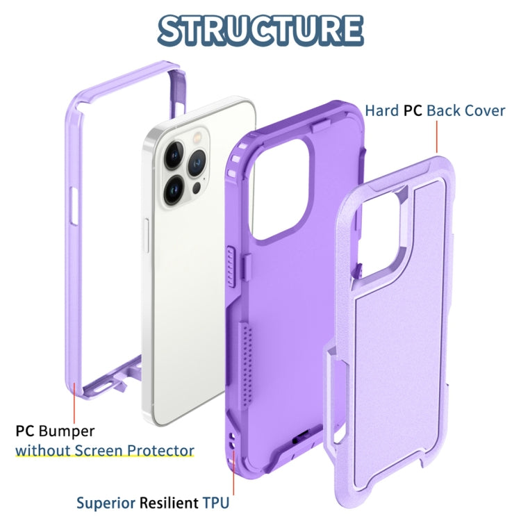 For iPhone 13 Pro Max 3 in 1 PC + TPU Shockproof Phone Case