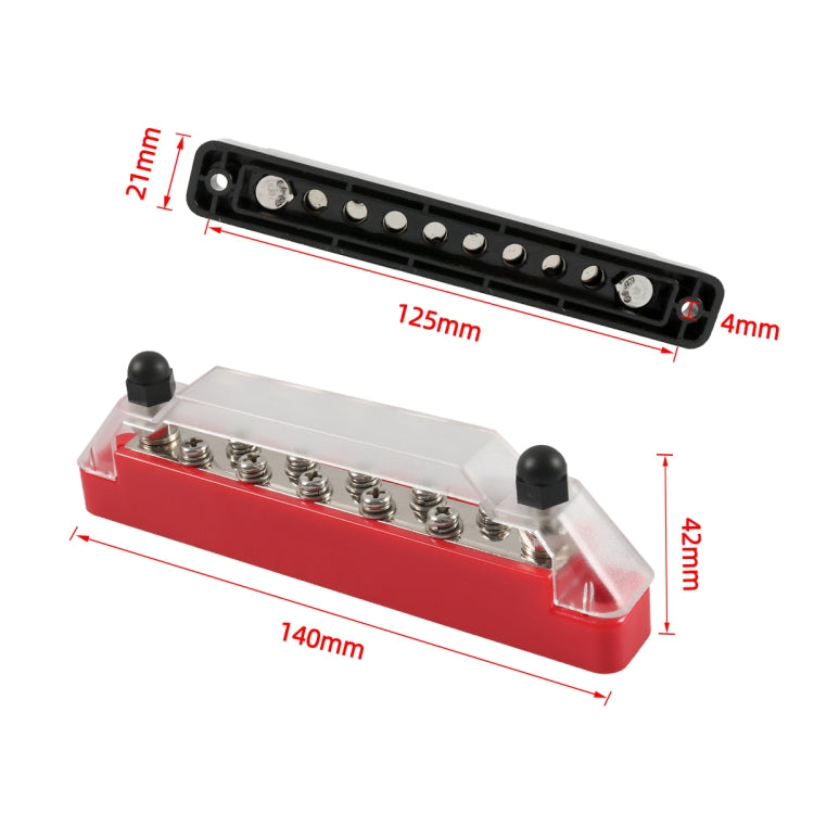A7457 1 Pair 10 Way Power Distribution Block Terminal Studs with 4 Fixing Screws