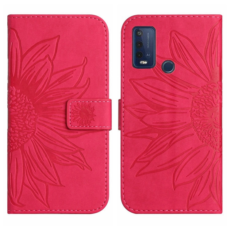 For Wiko Power U30 Skin Feel Sun Flower Pattern Flip Leather Phone Case with Lanyard