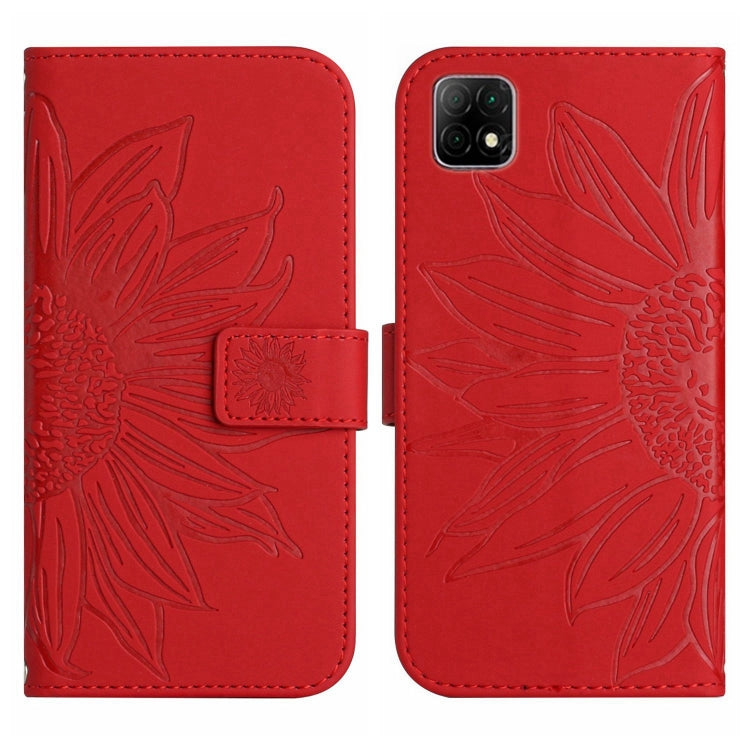 For Wiko T3 Skin Feel Sun Flower Pattern Flip Leather Phone Case with Lanyard