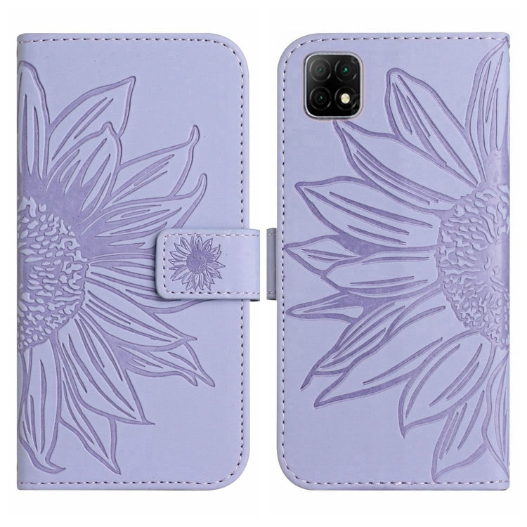 For Wiko T3 Skin Feel Sun Flower Pattern Flip Leather Phone Case with Lanyard