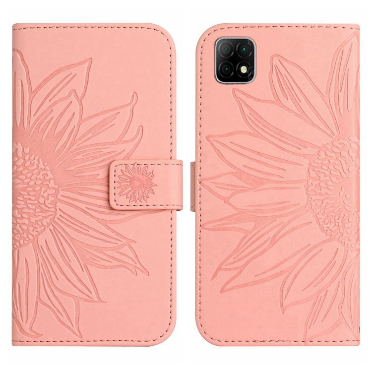 For Wiko T3 Skin Feel Sun Flower Pattern Flip Leather Phone Case with Lanyard