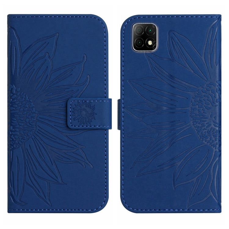For Wiko T3 Skin Feel Sun Flower Pattern Flip Leather Phone Case with Lanyard