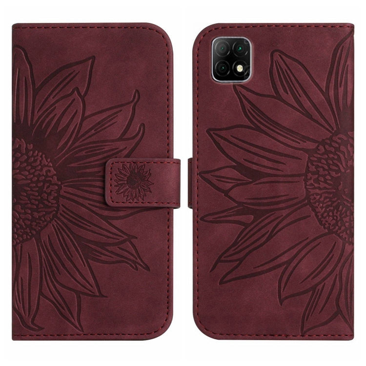 For Wiko T3 Skin Feel Sun Flower Pattern Flip Leather Phone Case with Lanyard