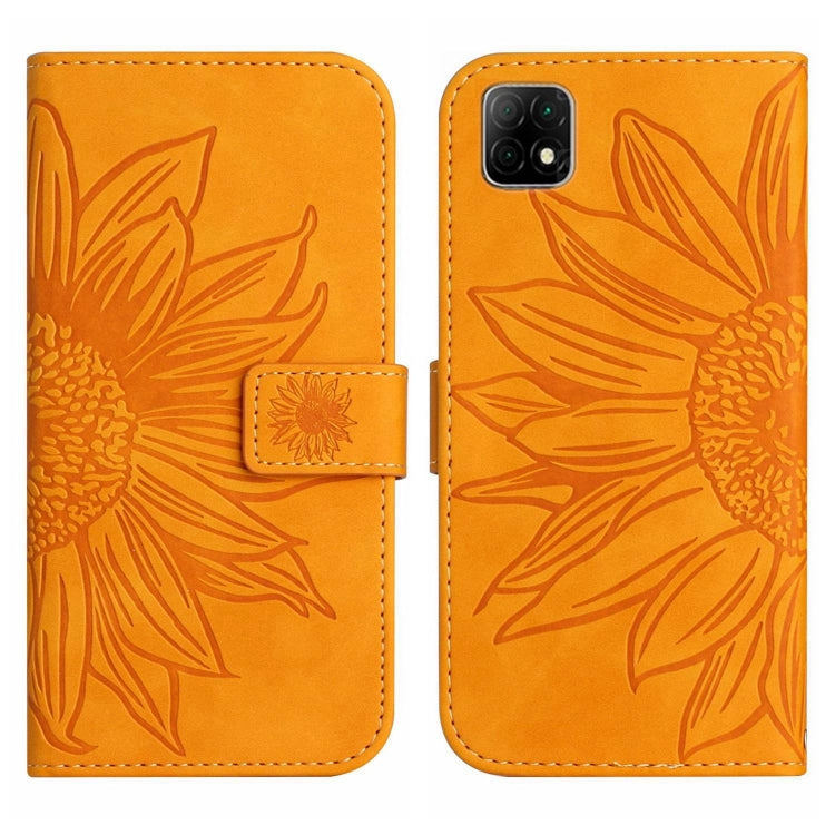 For Wiko T3 Skin Feel Sun Flower Pattern Flip Leather Phone Case with Lanyard