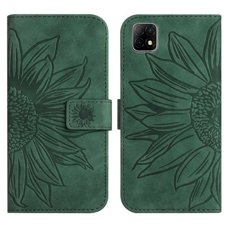 For Wiko T3 Skin Feel Sun Flower Pattern Flip Leather Phone Case with Lanyard