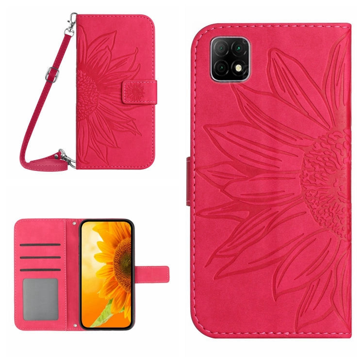 For Wiko T3 Skin Feel Sun Flower Pattern Flip Leather Phone Case with Lanyard