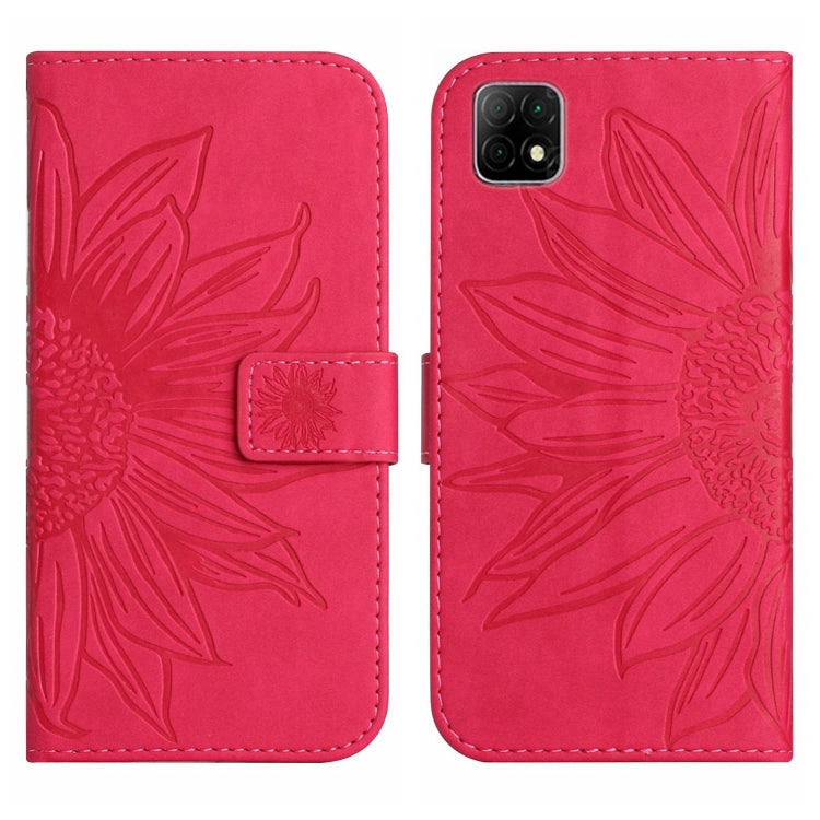 For Wiko T3 Skin Feel Sun Flower Pattern Flip Leather Phone Case with Lanyard