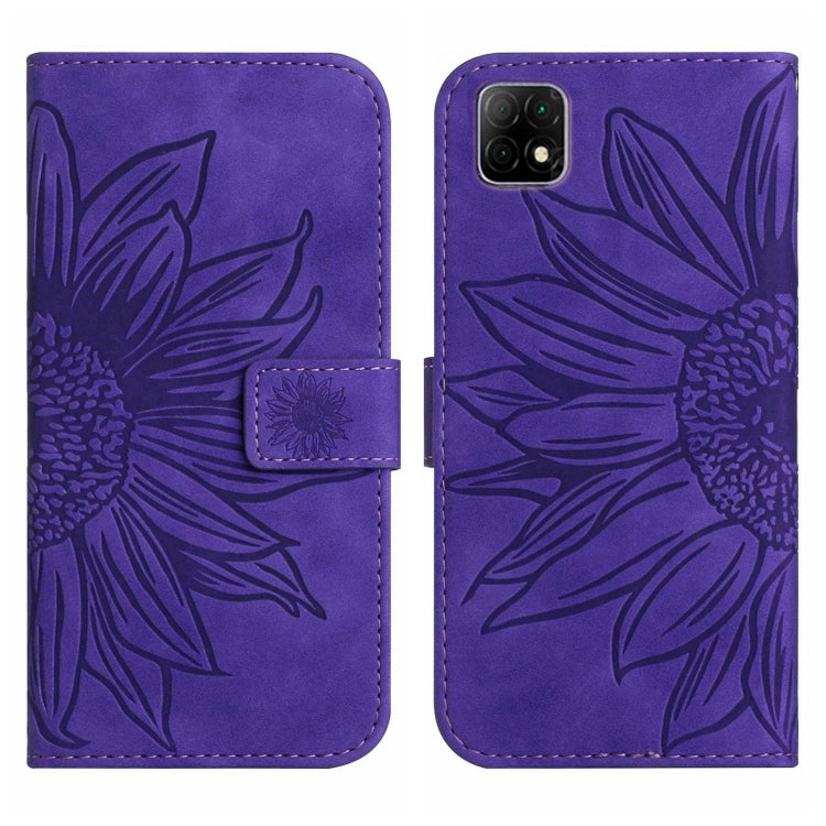 For Wiko T3 Skin Feel Sun Flower Pattern Flip Leather Phone Case with Lanyard