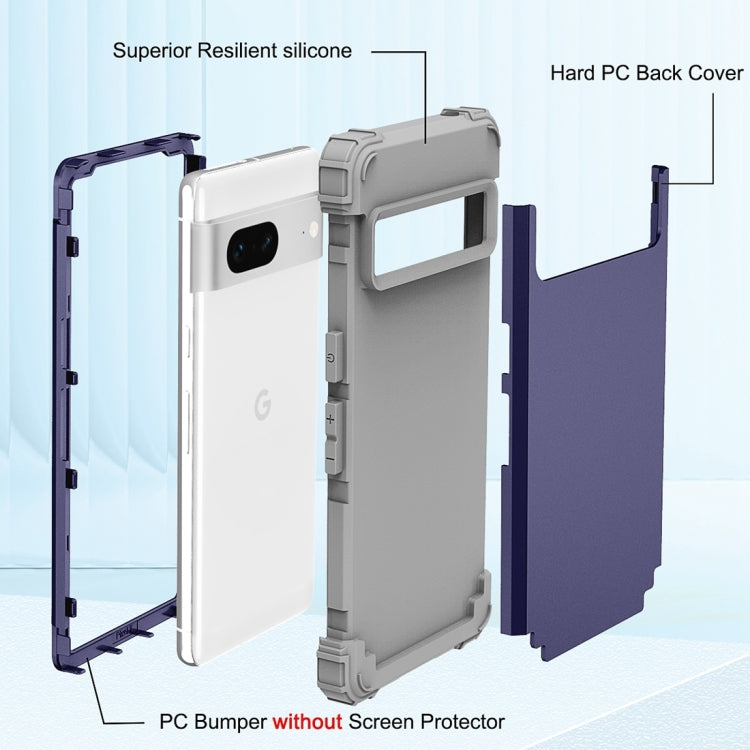 For Google Pixel 7 5G 3 in 1 Shockproof PC + Silicone Protective Phone Case