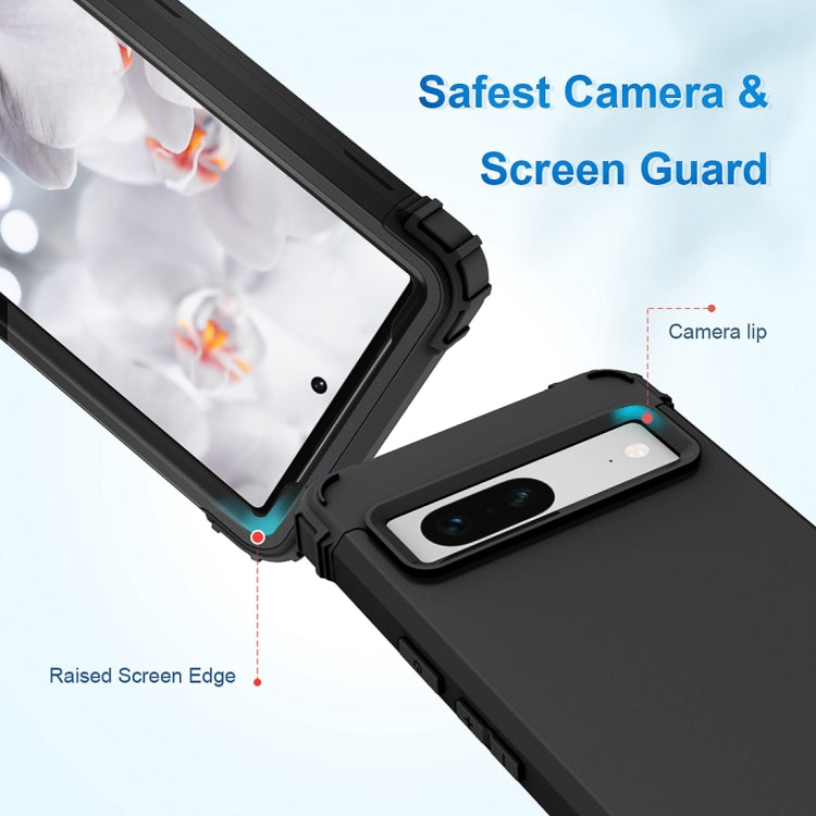 For Google Pixel 7 5G 3 in 1 Shockproof PC + Silicone Protective Phone Case