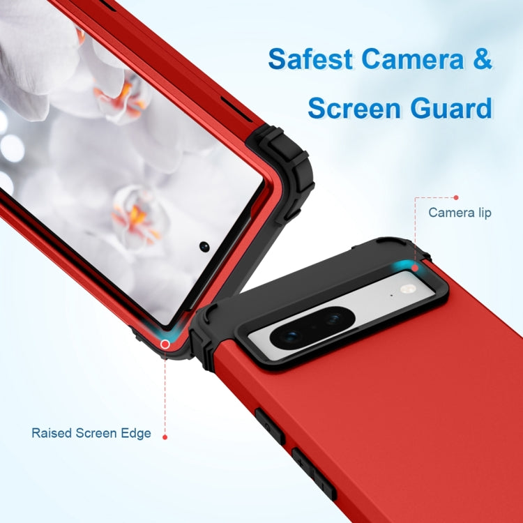 For Google Pixel 7 5G 3 in 1 Shockproof PC + Silicone Protective Phone Case
