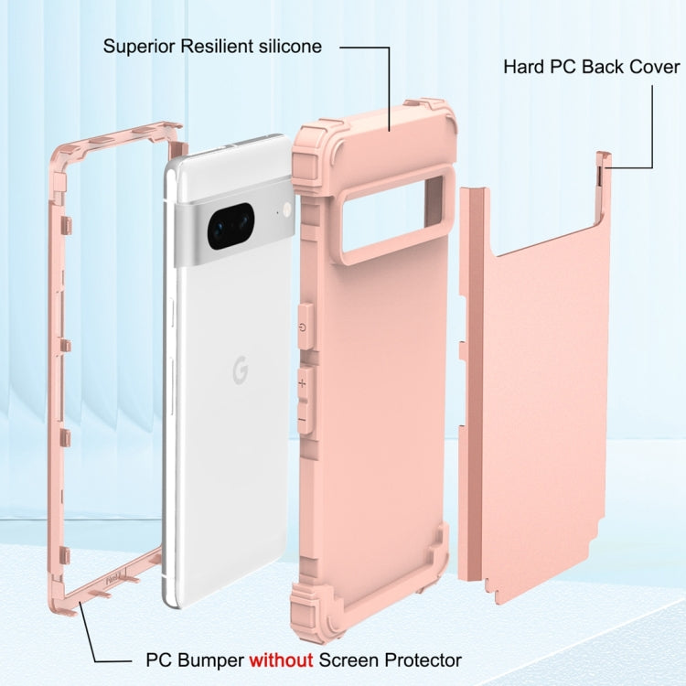 For Google Pixel 7 5G 3 in 1 Shockproof PC + Silicone Protective Phone Case