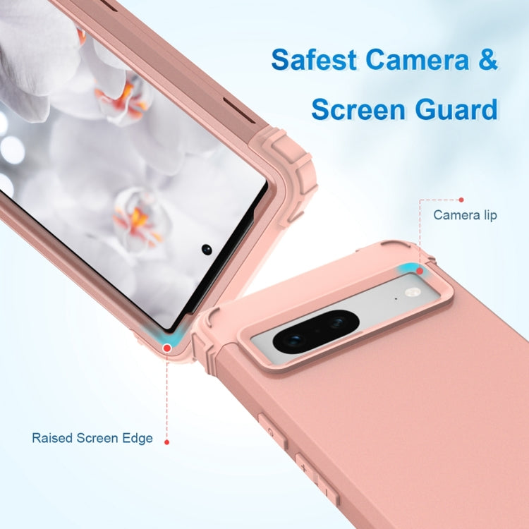 For Google Pixel 7 5G 3 in 1 Shockproof PC + Silicone Protective Phone Case