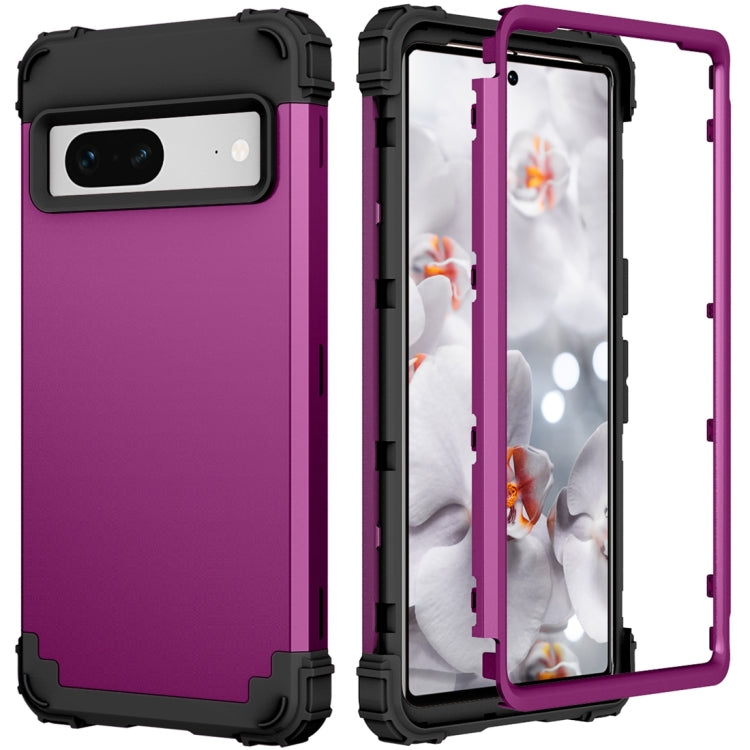 For Google Pixel 7 5G 3 in 1 Shockproof PC + Silicone Protective Phone Case