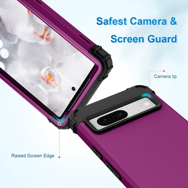 For Google Pixel 7 5G 3 in 1 Shockproof PC + Silicone Protective Phone Case