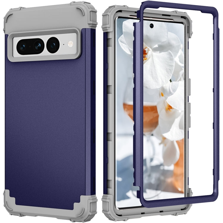 For Google Pixel 7 Pro 5G 3 in 1 Shockproof PC + Silicone Protective Phone Case