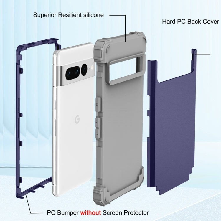 For Google Pixel 7 Pro 5G 3 in 1 Shockproof PC + Silicone Protective Phone Case