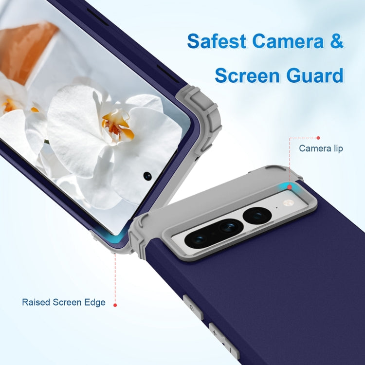 For Google Pixel 7 Pro 5G 3 in 1 Shockproof PC + Silicone Protective Phone Case