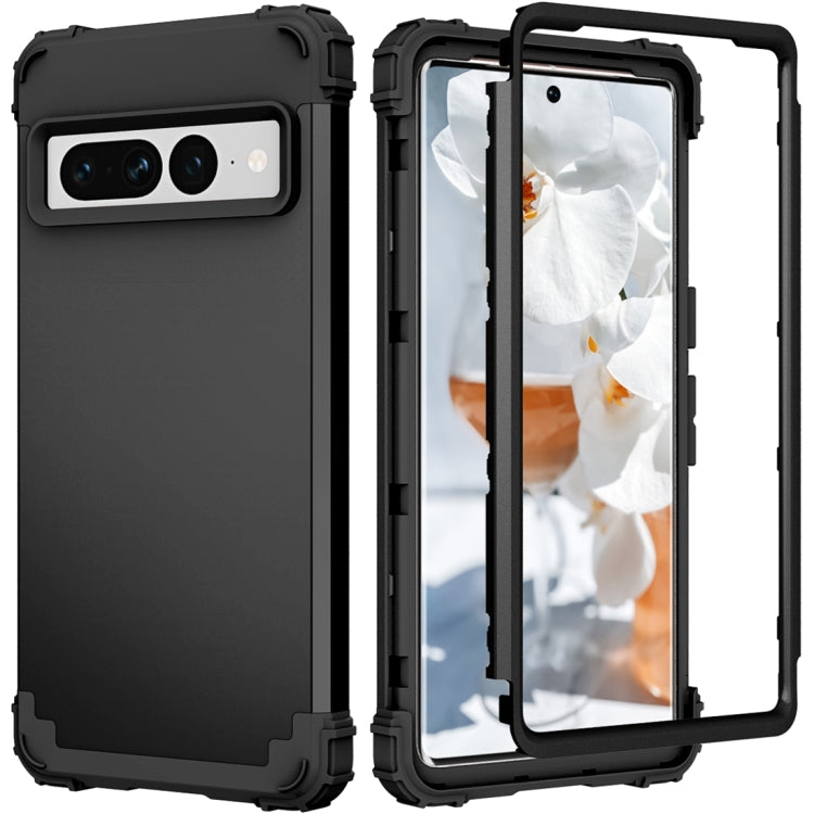 For Google Pixel 7 Pro 5G 3 in 1 Shockproof PC + Silicone Protective Phone Case