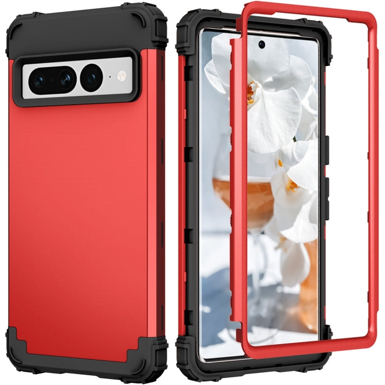 For Google Pixel 7 Pro 5G 3 in 1 Shockproof PC + Silicone Protective Phone Case