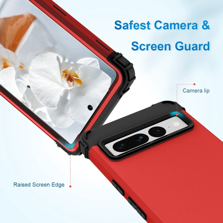 For Google Pixel 7 Pro 5G 3 in 1 Shockproof PC + Silicone Protective Phone Case