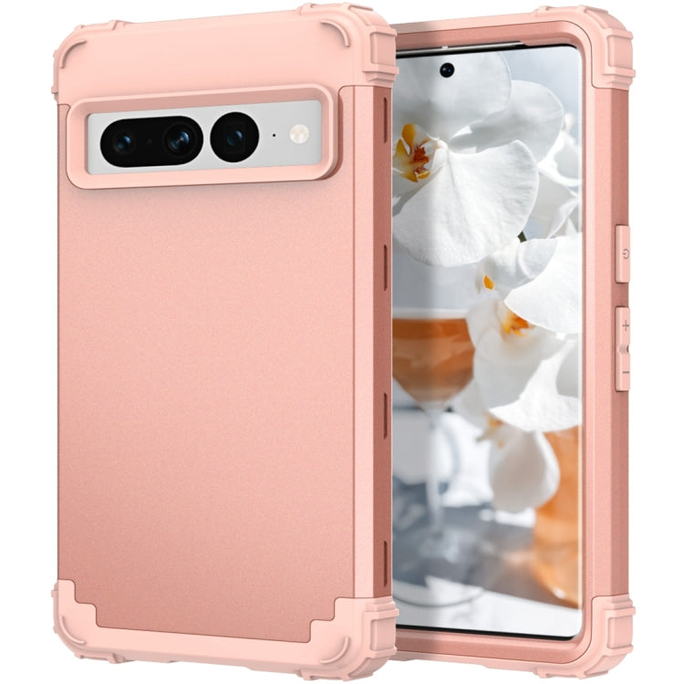 For Google Pixel 7 Pro 5G 3 in 1 Shockproof PC + Silicone Protective Phone Case