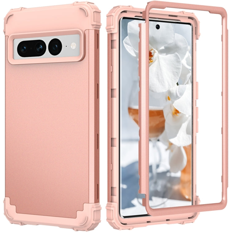 For Google Pixel 7 Pro 5G 3 in 1 Shockproof PC + Silicone Protective Phone Case