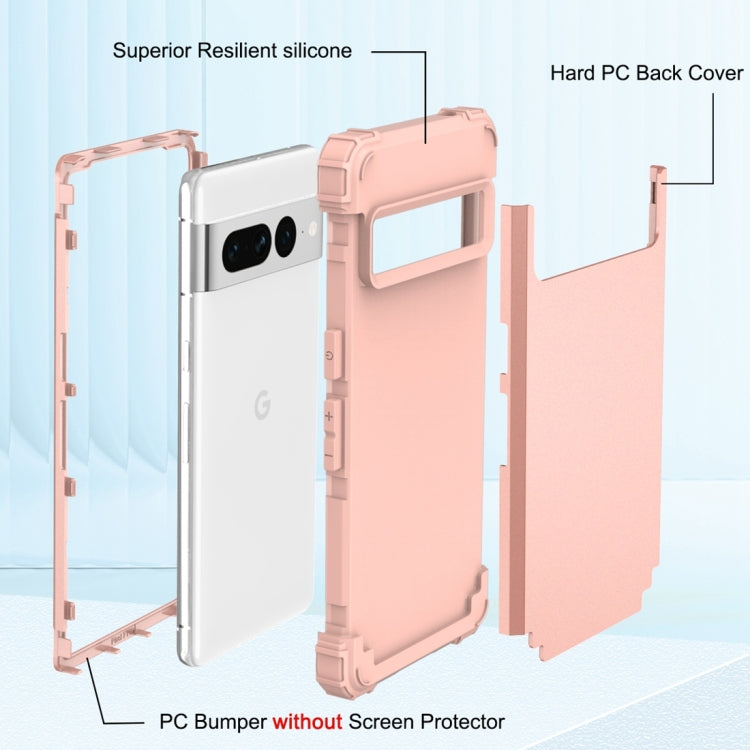 For Google Pixel 7 Pro 5G 3 in 1 Shockproof PC + Silicone Protective Phone Case