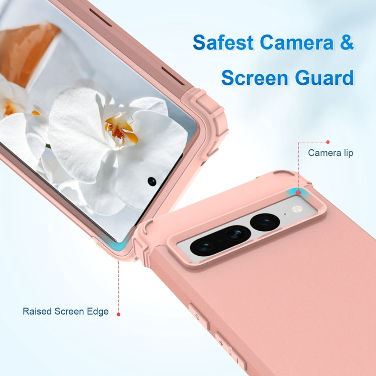 For Google Pixel 7 Pro 5G 3 in 1 Shockproof PC + Silicone Protective Phone Case