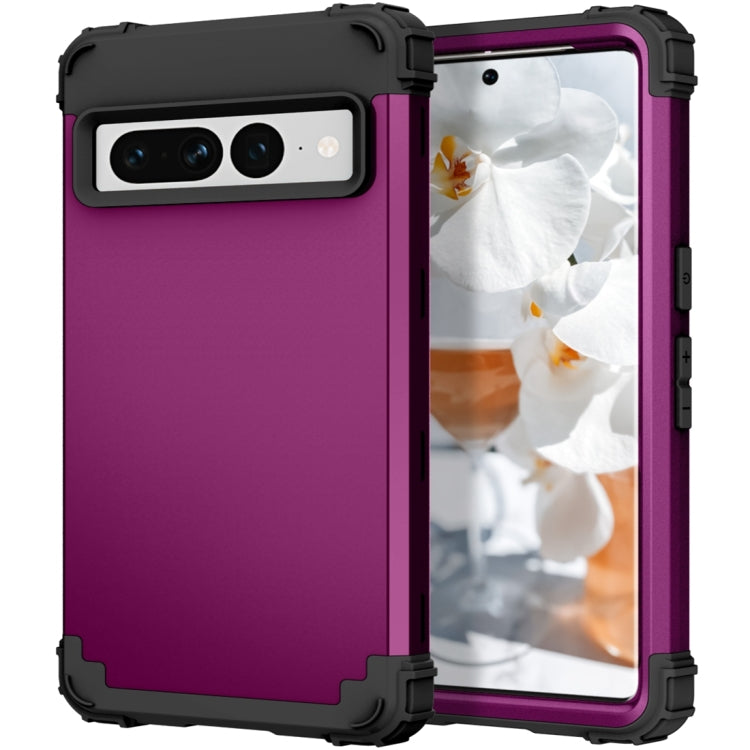 For Google Pixel 7 Pro 5G 3 in 1 Shockproof PC + Silicone Protective Phone Case