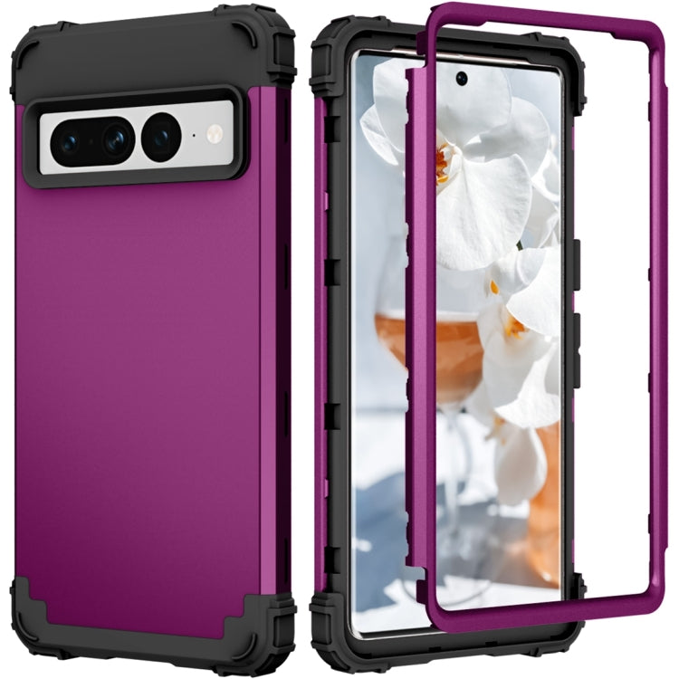 For Google Pixel 7 Pro 5G 3 in 1 Shockproof PC + Silicone Protective Phone Case