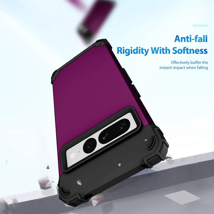 For Google Pixel 7 Pro 5G 3 in 1 Shockproof PC + Silicone Protective Phone Case
