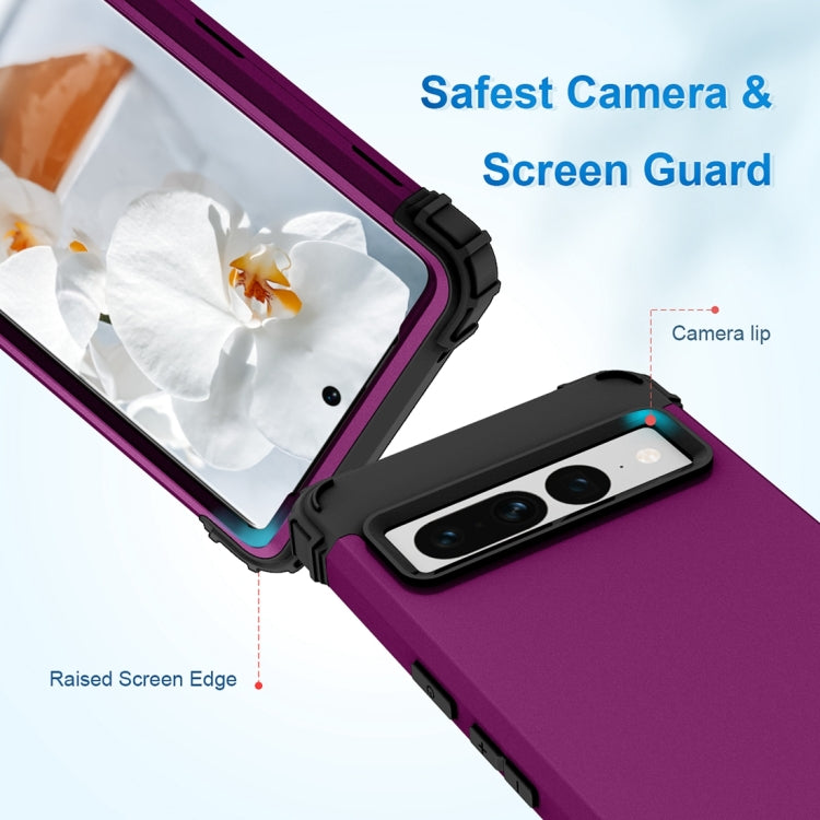 For Google Pixel 7 Pro 5G 3 in 1 Shockproof PC + Silicone Protective Phone Case