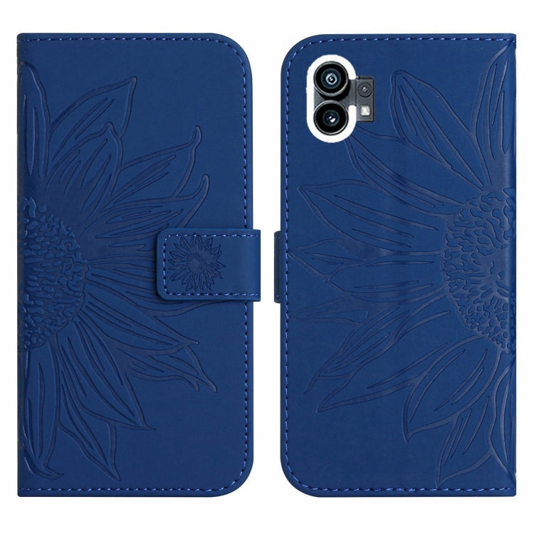 For Nothing Phone 1 Skin Feel Sun Flower Pattern Flip Leather Phone Case with Lanyard