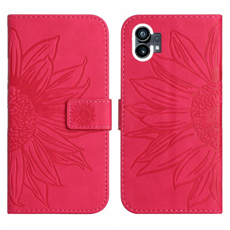For Nothing Phone 1 Skin Feel Sun Flower Pattern Flip Leather Phone Case with Lanyard