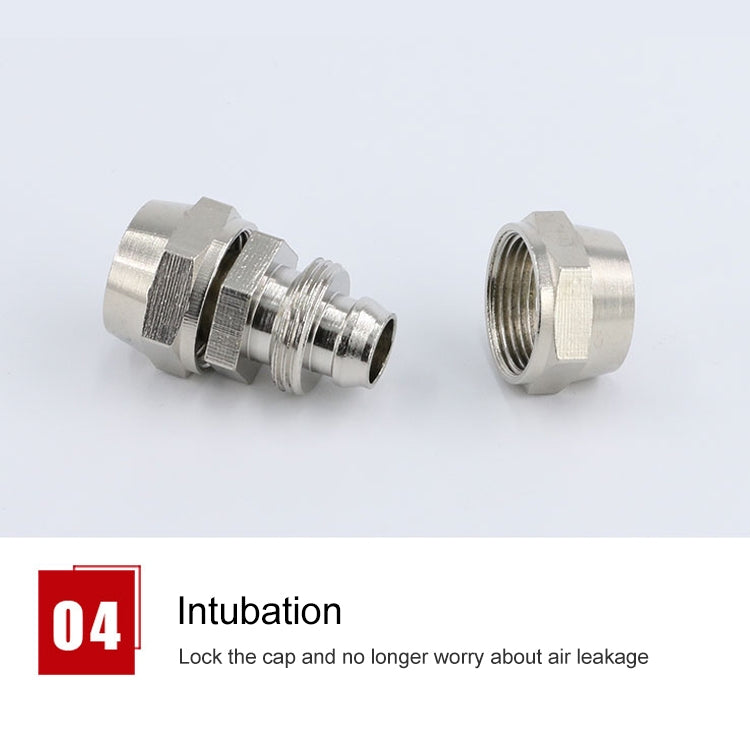 PM-6 LAIZE 10pcs Nickel Plated Copper Straight Pneumatic Quick Connector