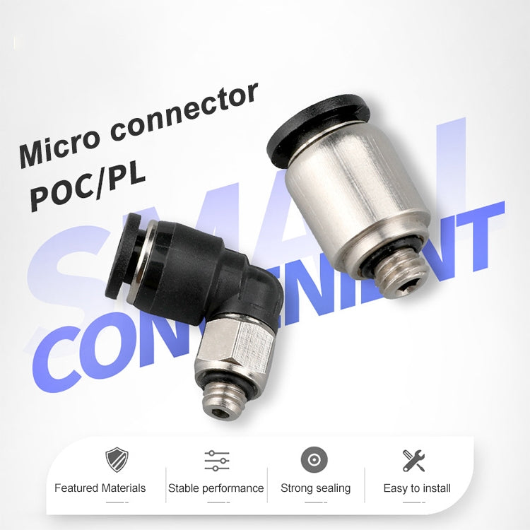 PL4-M3C LAIZE 10pcs Nickel Plated Copper Mini Pneumatic Quick Connector