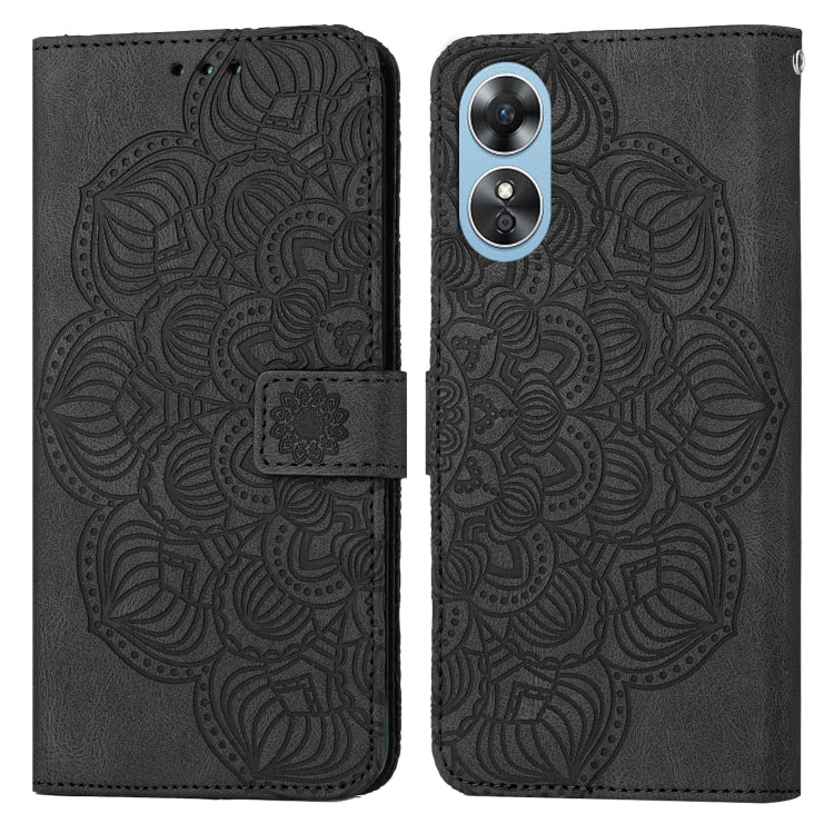 For OPPO A17 Mandala Embossed Flip Leather Phone Case