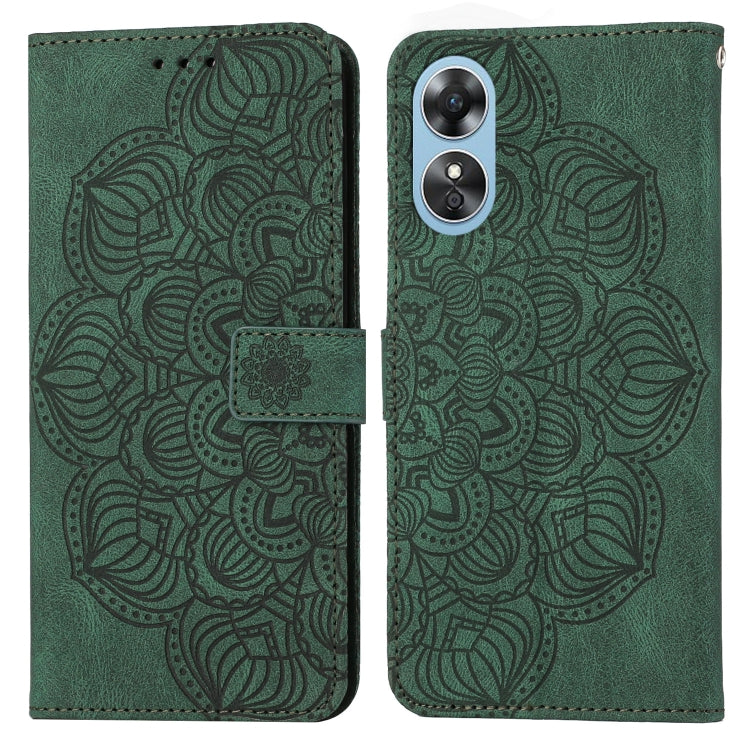 For OPPO A17 Mandala Embossed Flip Leather Phone Case