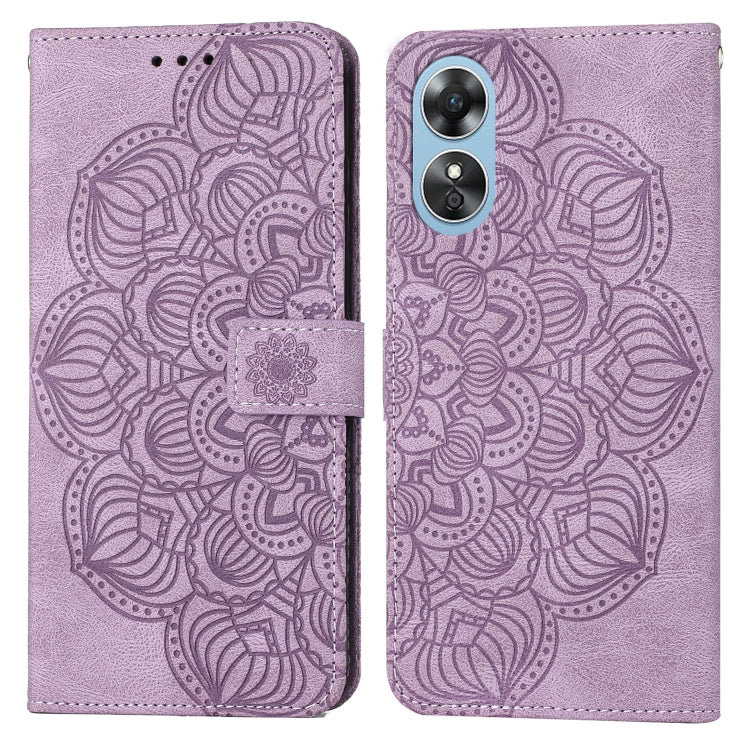 For OPPO A17 Mandala Embossed Flip Leather Phone Case