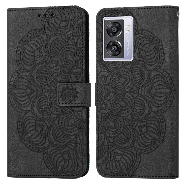 For OPPO A57 2022 Mandala Embossed Flip Leather Phone Case